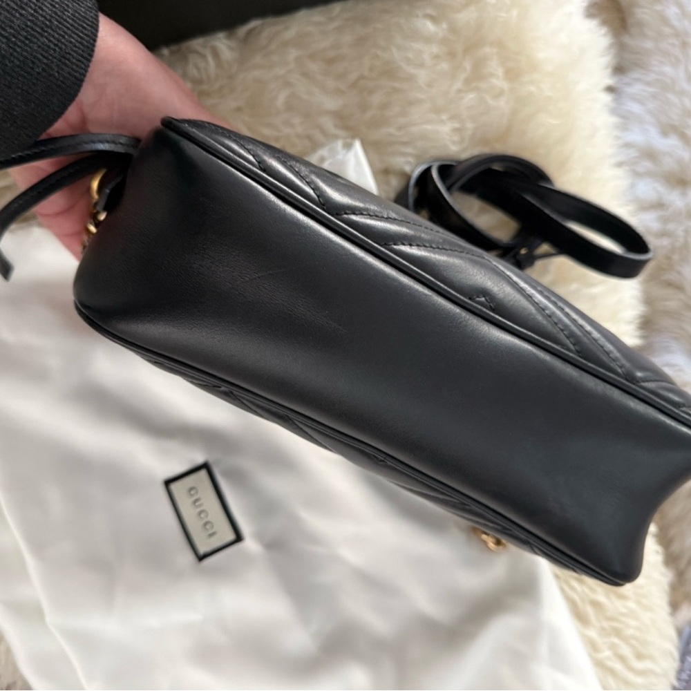 Gucci Black Matelassé Marmont Chevron Shoulder Bag - Picture 4 of 7